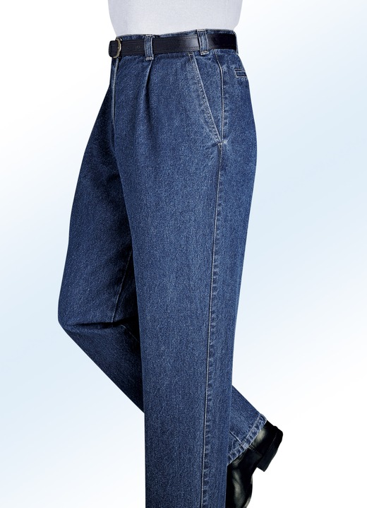 Hosen - «Francesco Botti»-Jeans in 2 Qualitäten und 3 Farben, in Größe 024 bis 106, in Farbe JEANSBLAU Ansicht 1