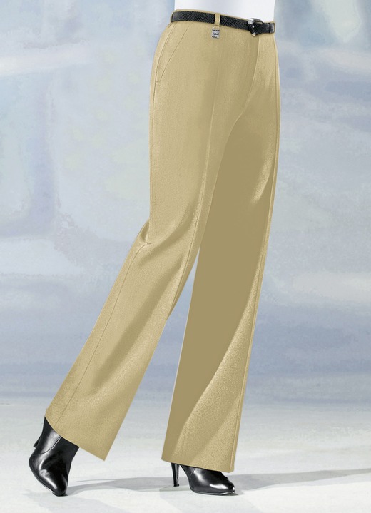 Damenmode - Hose in angesagter Marlene-Form, in Größe 019 bis 096, in Farbe CAMEL Ansicht 1