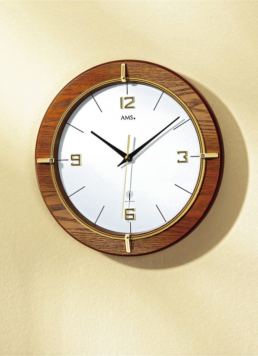 Uhren - «AMS» Wanduhr mit Funkuhrwerk, in Farbe , in Ausführung Wanduhr rund Ansicht 1