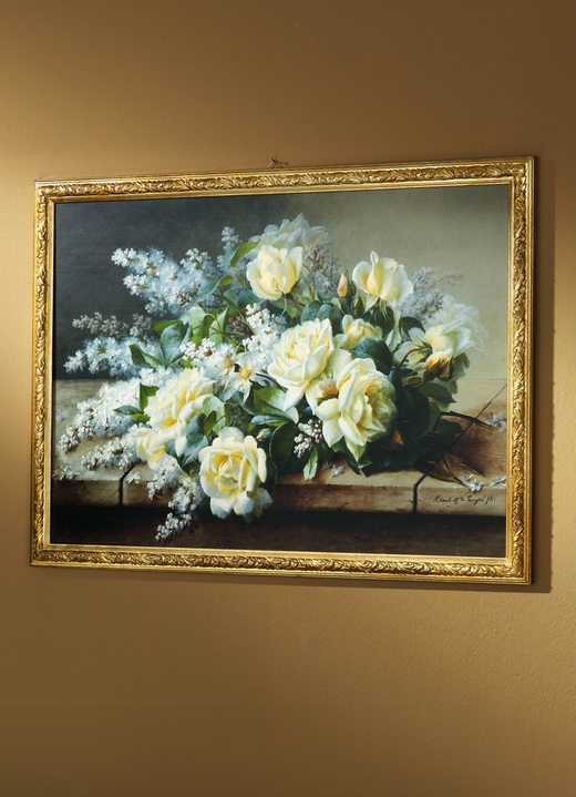 Blumen - Bild mit Rosenblumenstrauss, in Farbe GOLD