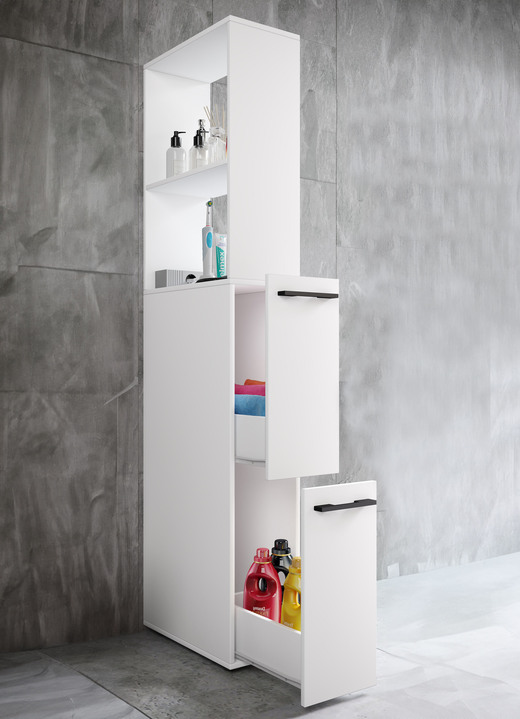 Badezimmermöbel - Nischenschränke mit pflegeleichter Beschichtung, in Farbe WEISS, in Ausführung Nischenschrank, groß Ansicht 1
