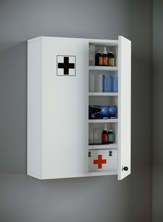 Badezimmermöbel - Medizinschrank, in Farbe WEISS, in Ausführung Medizinschrank, 2-türig Ansicht 1