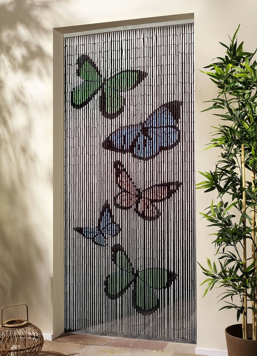 Sichtschutz und Sonnenschutz - Bambusvorhang «Schmetterlinge», in Farbe BUNT