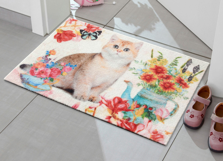 Fussmatten - Hochwertige Fußmatte mit Katzen-Motiv, in Farbe BUNT Ansicht 1