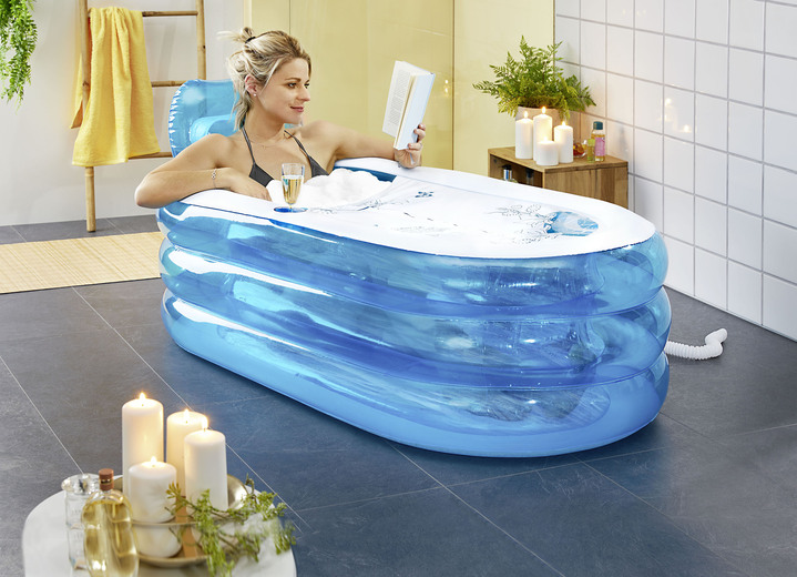 Freizeitspass - Aufblasbare Badewanne, in Farbe BLAU-WEISS Ansicht 1