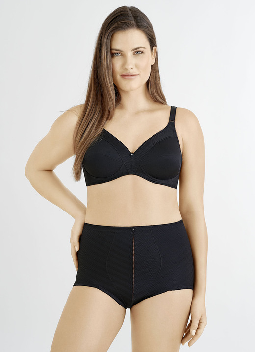 Soft-BH - Felina BH mit Strukturmuster, in Größe 075 bis 115, in Cup C, in Farbe SCHWARZ Ansicht 1