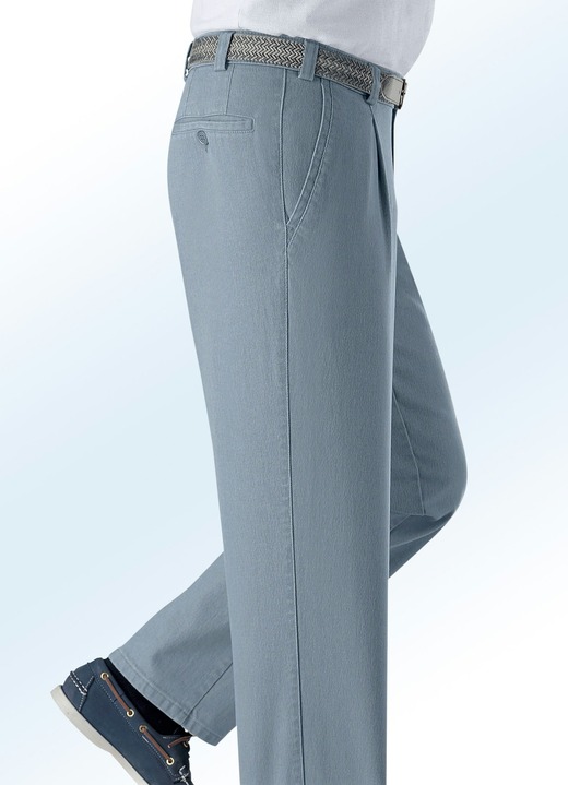 Hosen - Unterbauch-Jeans mit Gürtel in 2 Farben Hosen - Unterbauch-Jeans mit Gürtel in 2 Farben, in Größe 024 bis 060, in Farbe MITTELGRAU