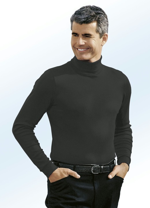 Hemden, Pullover & Shirts - Tragangenehmer Rolli in 10 Farben Hemden, Pullover & Shirts - Tragangenehmer Rolli in 10 Farben, in Größe 046 bis 062, in Farbe SCHWARZ