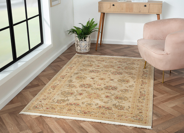 Klassisch - Brücke und Teppiche mit Orient-Optik, in Größe 185 (Brücke, 140x200 cm) bis 282 (Teppich, 200x290 cm), in Farbe CREME Ansicht 1