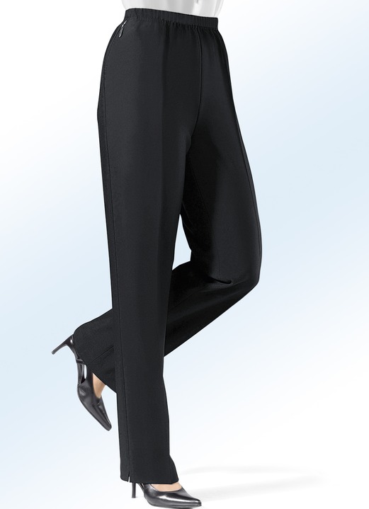 Hosen - Hose in bequemer Schlupfform  in 8 Farben, in Größe 020 bis 062, in Farbe SCHWARZ Ansicht 1