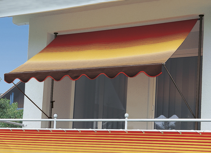 Sichtschutz und Sonnenschutz - Klemm-Markise mit innenliegendem Kettenantrieb, in Größe 150 (Breite 150 cm) bis 400 (Breite 400 cm), in Farbe BRAUN-ORANGE Ansicht 1