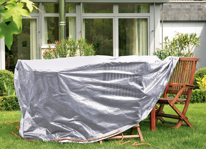 Gartenzubehör - Schutzhüllen für Gartenmöbel und Polsterauflagen, in Farbe GRAU, in Ausführung Schutzhülle für 4 Stapelsessel Ansicht 1