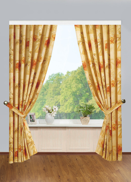 - Tag/Nachtvorhang-Garnitur in verschiedenen Farben, in Größe 364 (H150xB135 cm) bis 899 (2er-Pack Raffhalter,Länge 80 cm), in Farbe CREME Ansicht 1