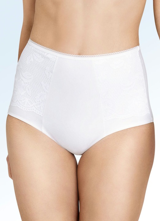 Slips - Miss Mary Miederhose mit Elastikspitze, in Größe 038 bis 054, in Farbe WEISS Ansicht 1