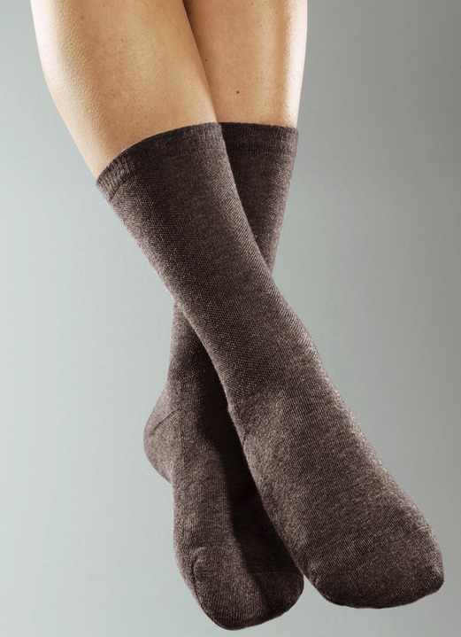 Strümpfe - 6 Paar Wohlfühl-Socken, in Größe 1 (35-38) bis 4 (47-49), in Farbe ANTHRAZIT, in Ausführung Damen Ansicht 1