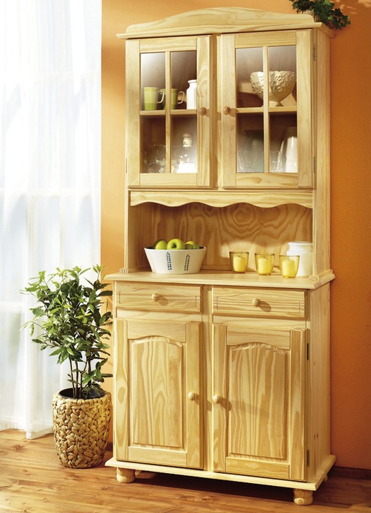 Landhausmöbel - Buffet aus massivem Kiefernholz, in Farbe NATUR, in Ausführung Buffet, 4-türig Ansicht 1