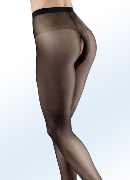 Strümpfe - Sexy Dreierpack Strumpfhosen mit offenem Schritt, in Größe 1 (36/38) bis 7 (56/58), in Farbe HAUT Ansicht 1