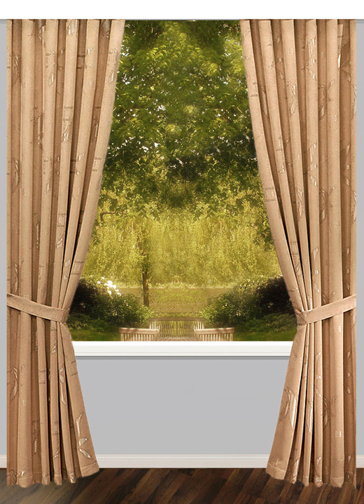 Klassisch - Tag/Nachtvorhang-Garnitur in verschiedenen Farben, in Größe 363 (H150xB130 cm) bis 899 (2er-Pack Raffhalter, 80 cm), in Farbe SAND Ansicht 1