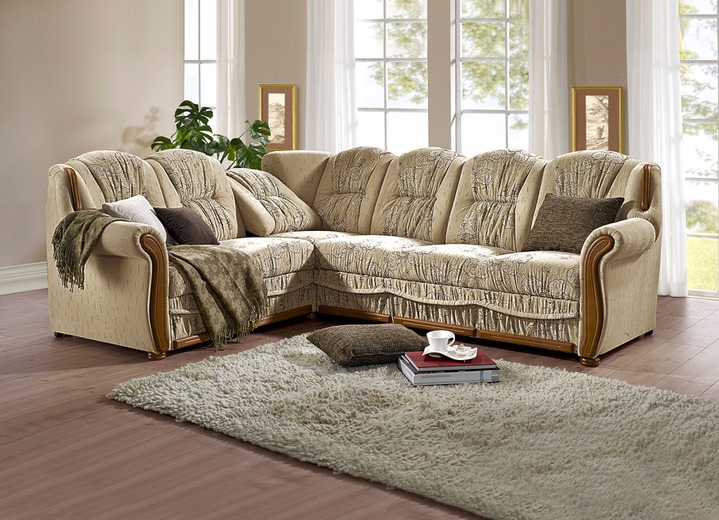 Polstermöbel - Polsterecke mit Bettfunktion und Bettkasten, in Farbe BEIGE Ansicht 1