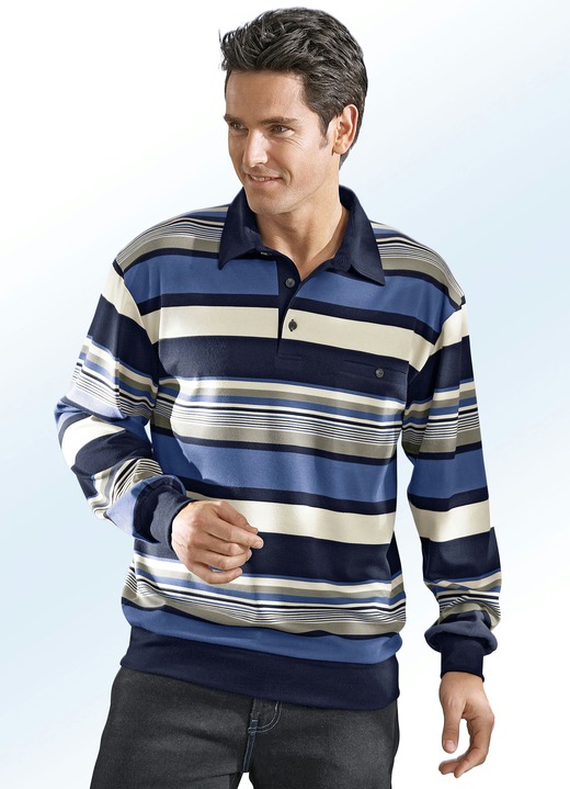 Hemden, Pullover & Shirts - Poloshirt in 3 Farben Hemden, Pullover & Shirts - Poloshirt in 3 Farben, in Größe 046 bis 062, in Farbe MARINE-BLAU- SCHLAMM-BEIGE