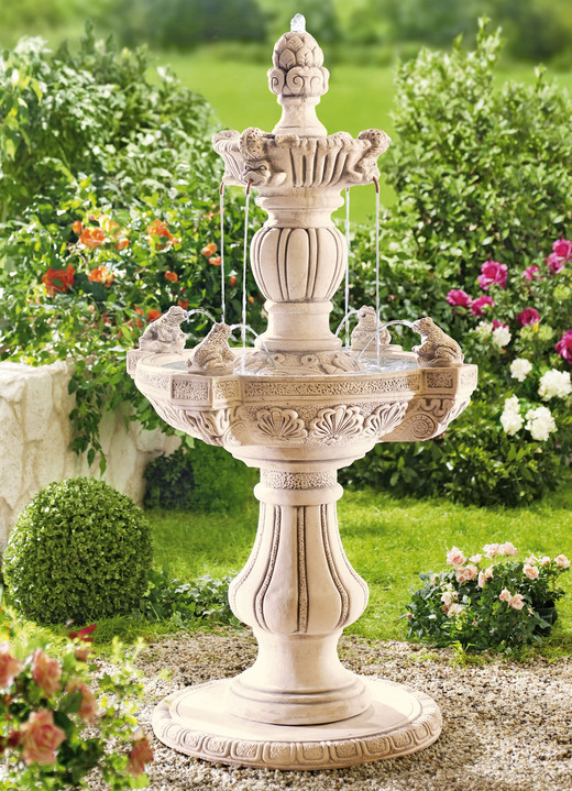 Gartendekoration - Aussenbrunnen aus echtem Steinguss, in Farbe BEIGE Ansicht 1