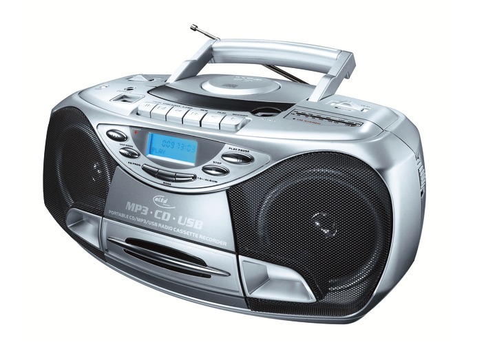 Modern - Karcher CD-/MP3-Boombox, in Farbe SILBER Ansicht 1