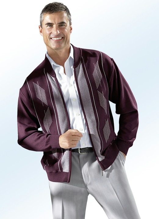 Hemden, Pullover & Shirts - Jacke mit seitlichen Schubtaschen Hemden, Pullover & Shirts - Jacke mit seitlichen Schubtaschen, in Größe 046 bis 062, in Farbe BORDEAUX