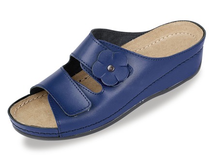 Pantolette mit Leder-Tieffussbett
