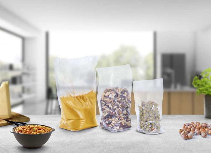 - Stand-Vakuumfolienbeutel passend zu Vakuumierer, in Farbe TRANSPARENT Ansicht 1