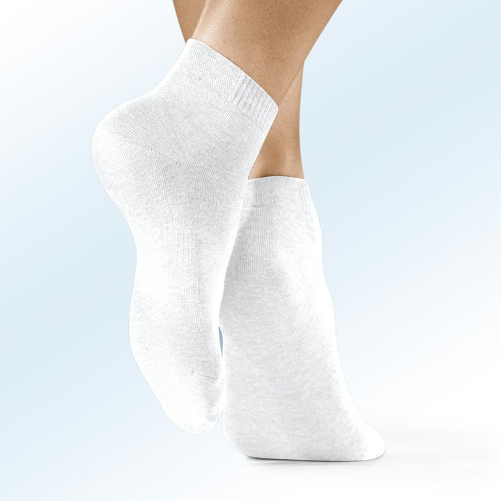 Strümpfe - Sechserpack Socken in verschiedenen Farbstellungen, in Größe 1 (Schuhgr.35-38) bis 3 (Schuhgr.43-46), in Farbe 6X WEISS Ansicht 1