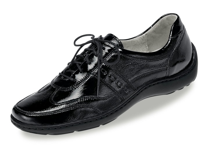 Komfortschuhe - Waldläufer, bequeme Damen-Schnürschuhe, Weite H, mit herausnehmbarem Fussbett, in Größe 4 bis 8 1/2, in Farbe SCHWARZ Ansicht 1
