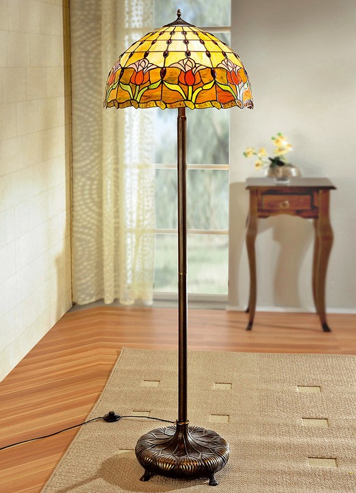 Lampen & Leuchten - Tiffany-Stehlampe, 2-flammig, in Farbe BUNT
