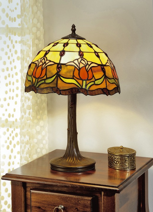 Lampen & Leuchten - Tiffany-Lampe, 1-flammig, in verschiedenen Ausführungen, in Farbe BUNT, in Ausführung Tischleuchte