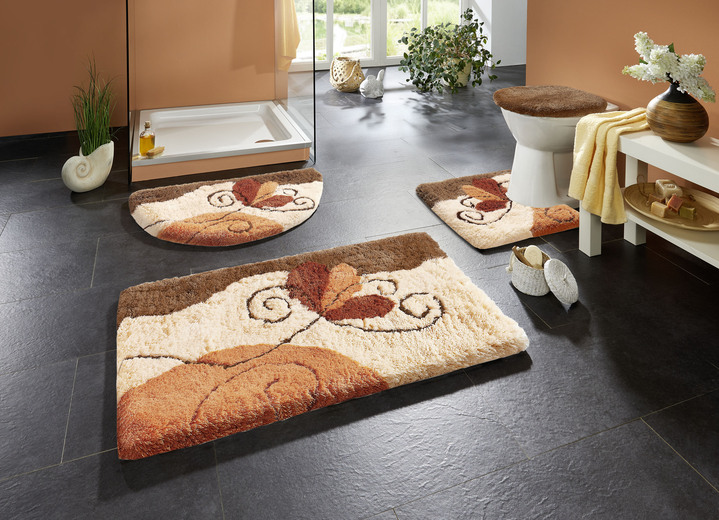 Badgarnituren - Badgarnitur in Table Tuft Qualität, in Größe 100 (Vorleger halbrund, 50/ 80 cm) bis 112 (WC-Deckelbezug, 47/ 50 cm), in Farbe BEIGE Ansicht 1