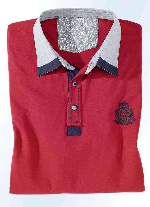 Mode - Poloshirt in 3 Farben, in Größe 046 bis 062, in Farbe ROT Ansicht 1
