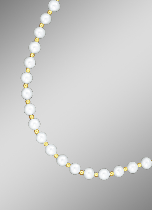 mit Perlen - Süsswasser-Zuchtperlkette in verschiedenen Längen, in Farbe  Ansicht 1