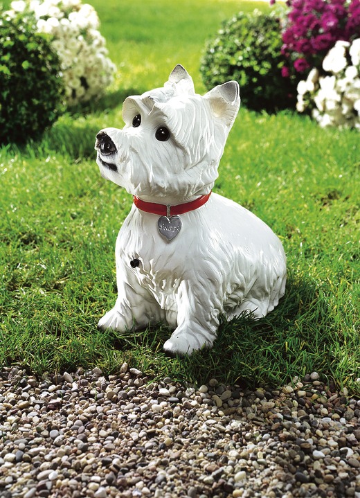 Gartendekoration - Bewegungsmelder «Westie», in Farbe WEISS