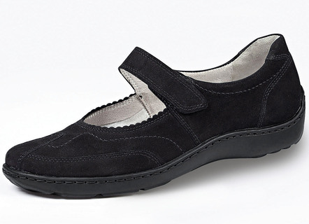 Waldläufer, bequeme Damen-Slipper, Weite H, mit herausnehmbarem Fussbett