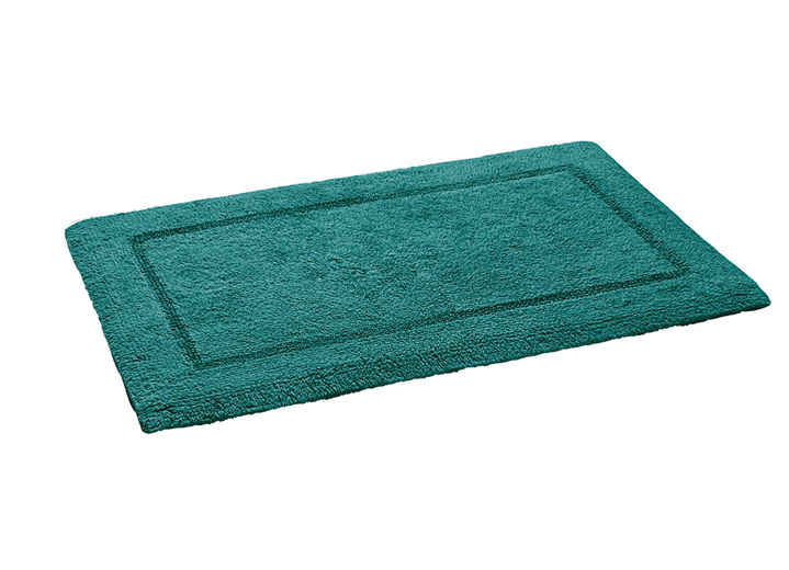 Badgarnituren - Bad-Wendegarnitur aus 100% Baumwolle, in Größe 100 (Vorleger halbrund, 50x 80 cm) bis 110 (Hänge WC Garnitur, 2-teilig), in Farbe DUNKELGRÜN Ansicht 1