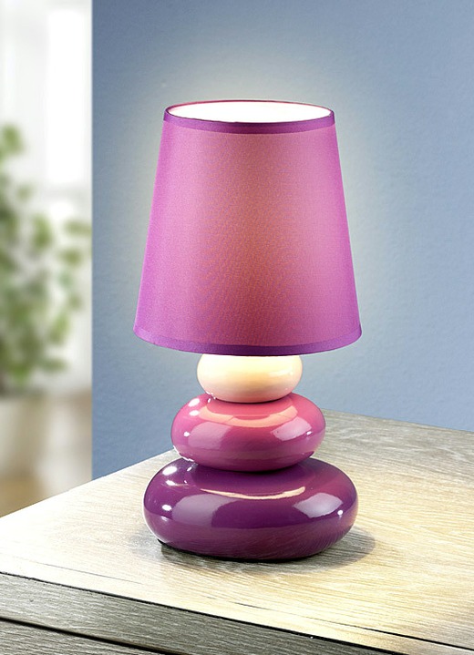 - Tischlampe mit lackiertem Fuss, in Farbe LILA