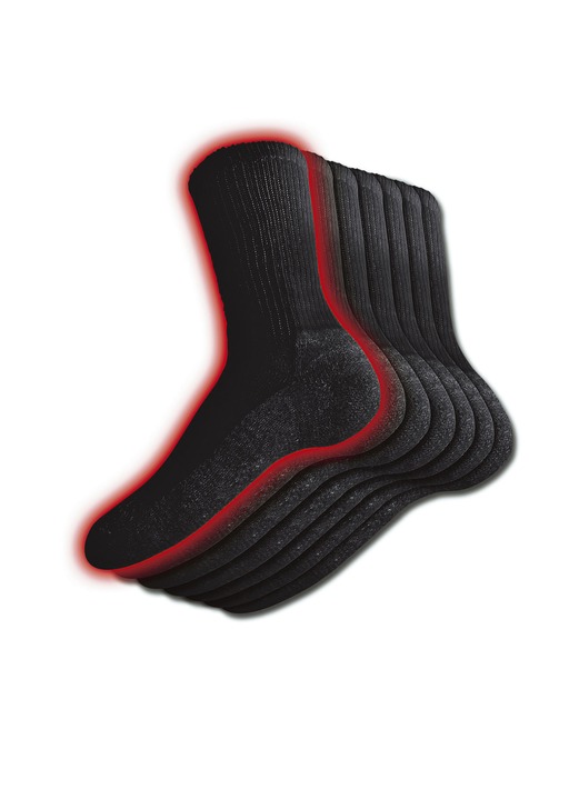 Aktiv- und Sportmode - Thermosocken, 6er-Pack, in Größe 1 (36–41) bis 2 (42–46), in Farbe SCHWARZ