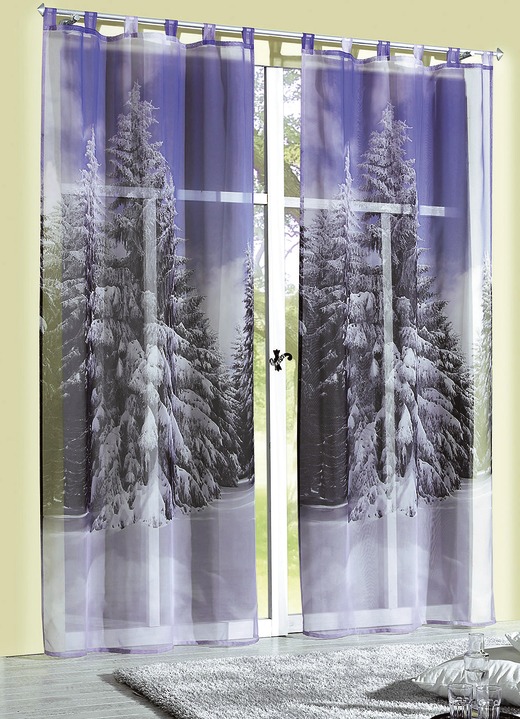 Modern - Dekoschal «Winterwald» in verschiedenen Ausführungen, in Größe 365 (H145xB120 cm) bis 572 (H245xB120 cm), in Farbe , in Ausführung Mit Schlaufen