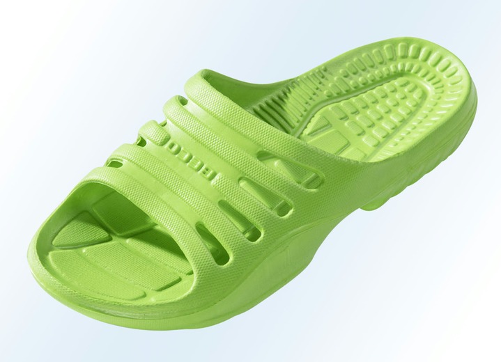 Bademode - Badeschuhe mit Massage-Fussbett, in Größe 036 bis 046, in Farbe KIWI Ansicht 1