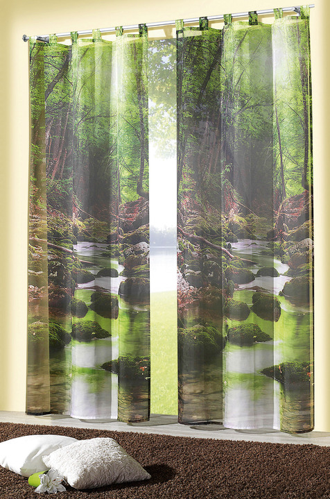 - Übergardine «Waldbach» in verschiedenen Ausführungen, in Größe 365 (H145xB120 cm) bis 572 (H245xB120 cm), in Farbe , in Ausführung mit Schlaufen