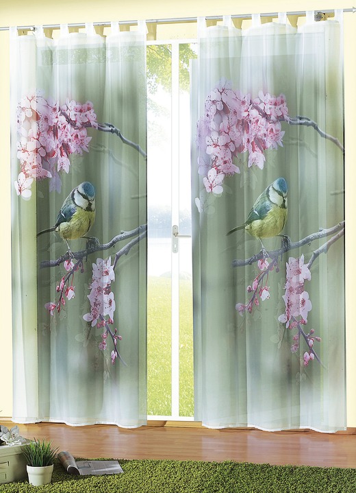 - Fensterdekoration mit Blaumeisen-Motiv, in Größe 365 (H145xB120 cm) bis 572 (H245xB120 cm), in Farbe , in Ausführung Verdunkelungsschal