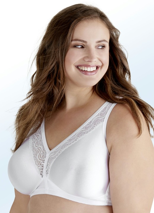 Soft-BH - Swegmark of Sweden Zweierpack  BH mit elastischen Spitzeneinsätzen am Décolleté, in Größe 075 bis 115, in Cup B, in Farbe 2X WEISS Ansicht 1