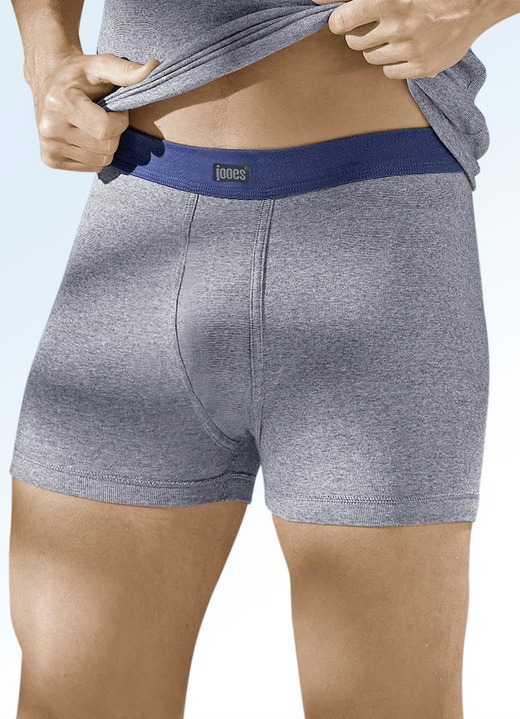 Unterwäsche - Dreierpack Unterhosen aus Feinripp, uni, in Größe 005 bis 012, in Farbe 3X JEANSBLAU MELIERT Ansicht 1