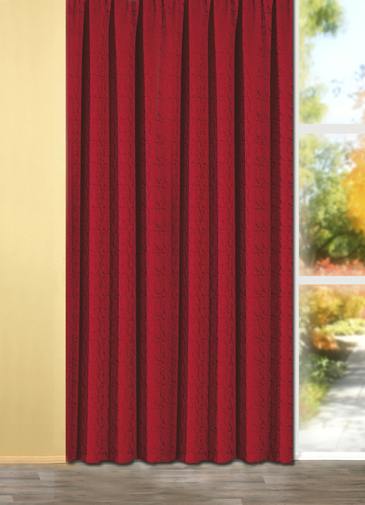 Klassisch - Tag/Nachtvorhang in verschiedenen Farben und Ausführungen, in Größe 358 (H145xB140 cm) bis 456 (H245xB140 cm), in Farbe ROT, in Ausführung mit Universalschienenband Ansicht 1