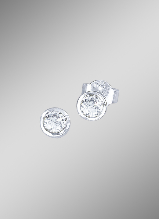 Diamant-Solitäre - Hochglänzende Ohrstecker, in Farbe  Ansicht 1