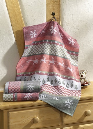 Geschirrtücher, 3er-Set, mit Hirschmotiven